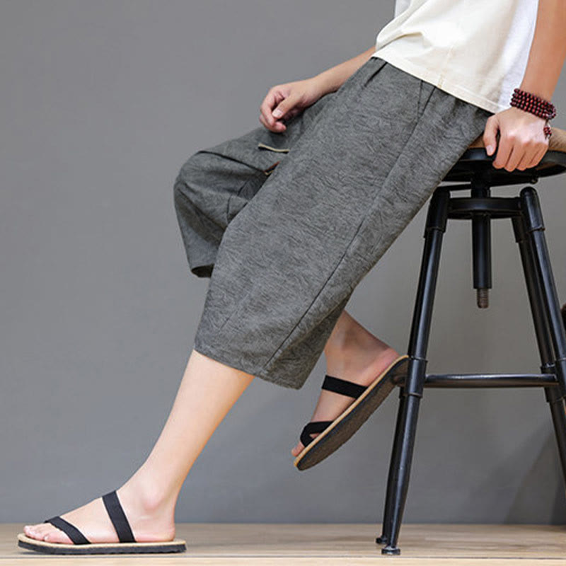 Buddha Stones Lässige Boho-Herrenshorts mit Kordelzug und Tasche - image 19