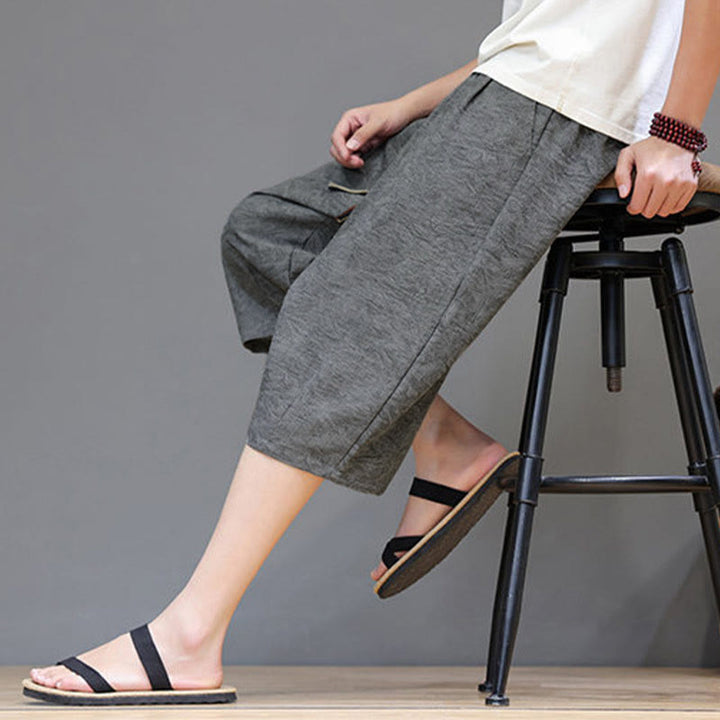 Buddha Stones Lässige Boho-Herrenshorts mit Kordelzug und Tasche - image 19
