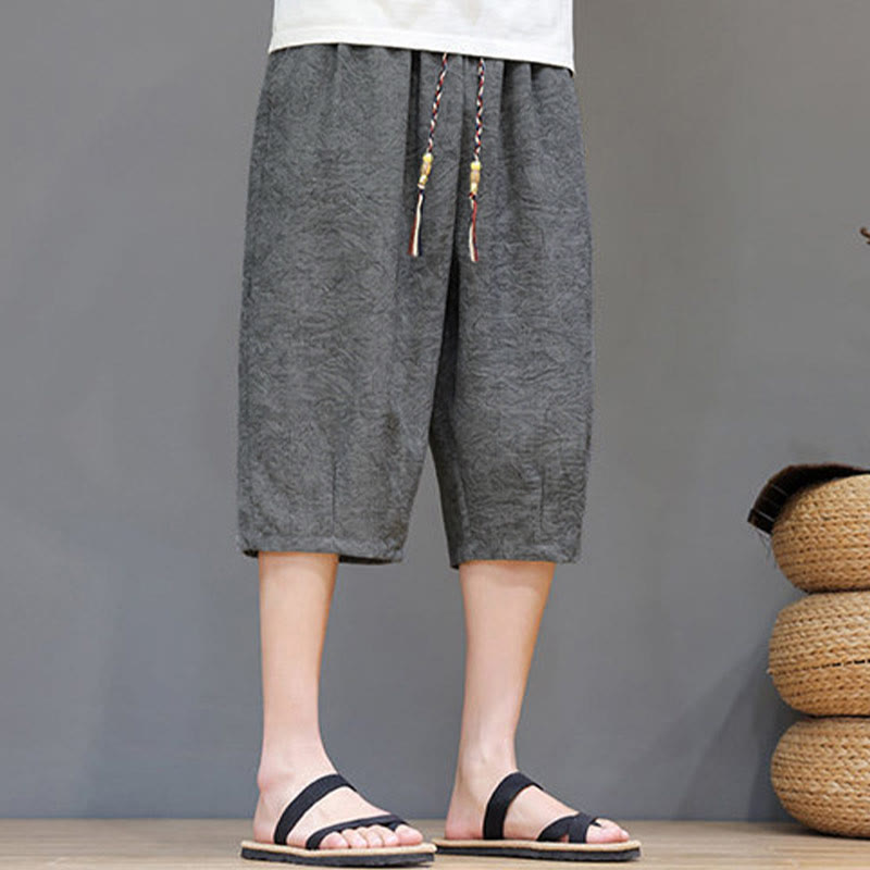 Buddha Stones Lässige Boho-Herrenshorts mit Kordelzug und Tasche - image 15