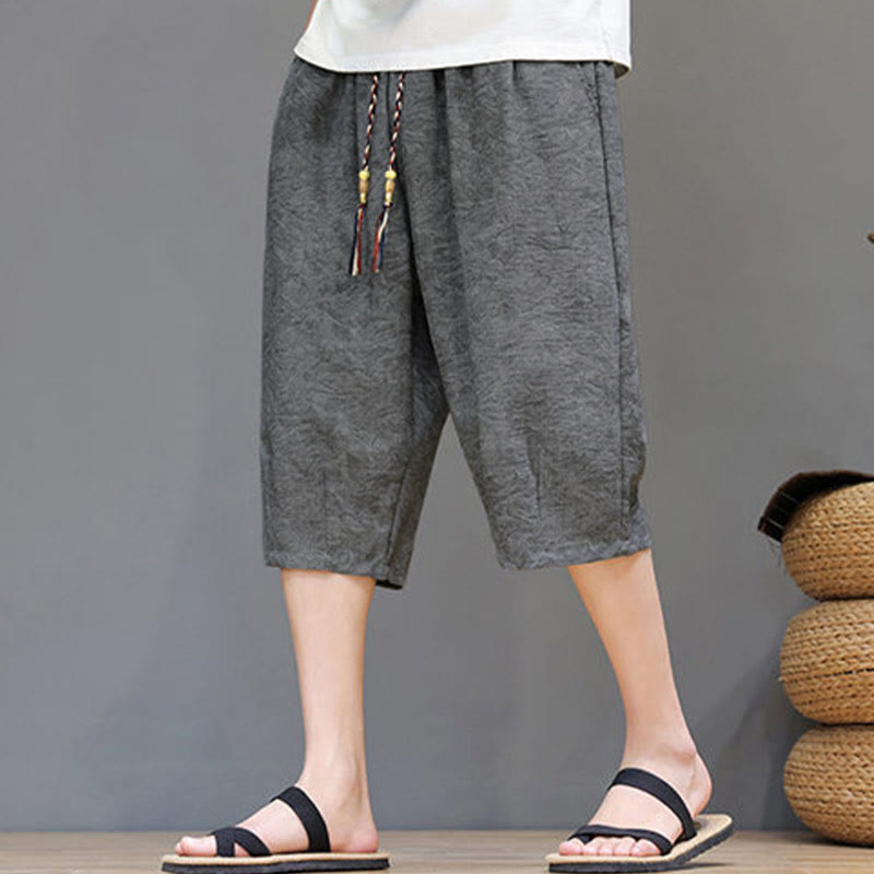 Buddha Stones Lässige Boho-Herrenshorts mit Kordelzug und Tasche - image 18