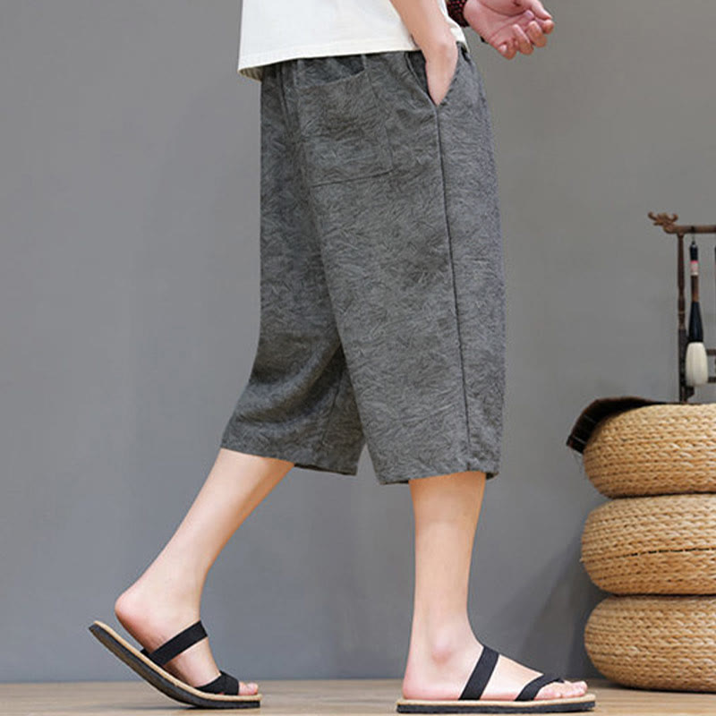 Buddha Stones Lässige Boho-Herrenshorts mit Kordelzug und Tasche - image 16