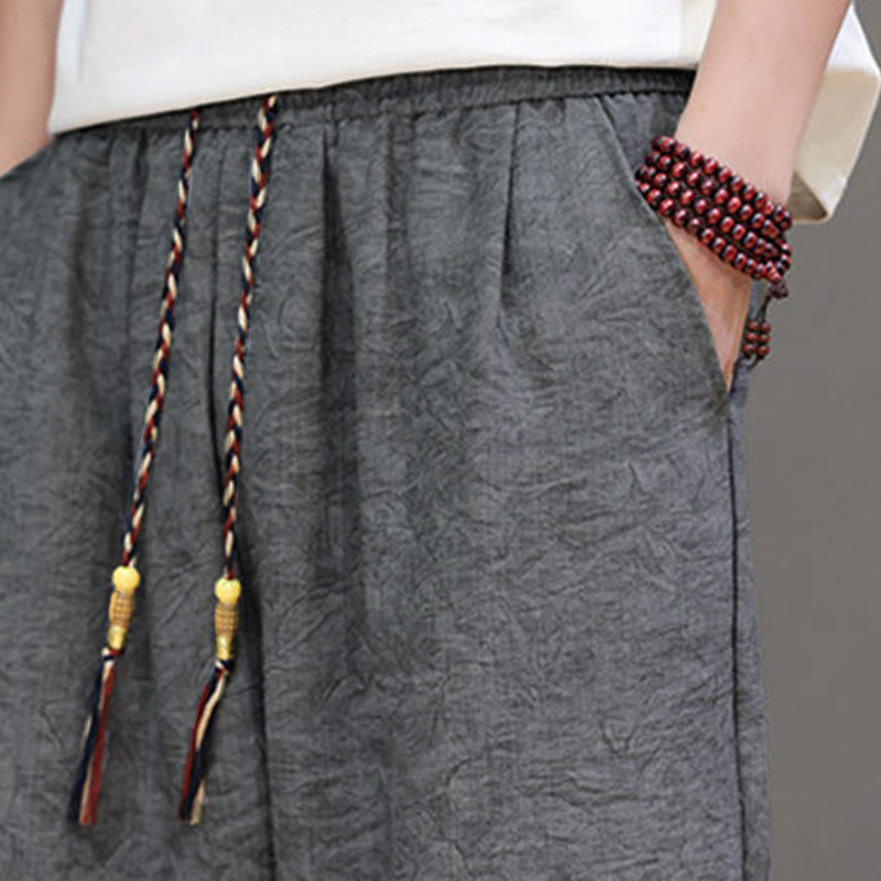 Buddha Stones Lässige Boho-Herrenshorts mit Kordelzug und Tasche - image 21