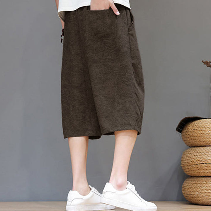 Buddha Stones Lässige Boho-Herrenshorts mit Kordelzug und Tasche - image 27