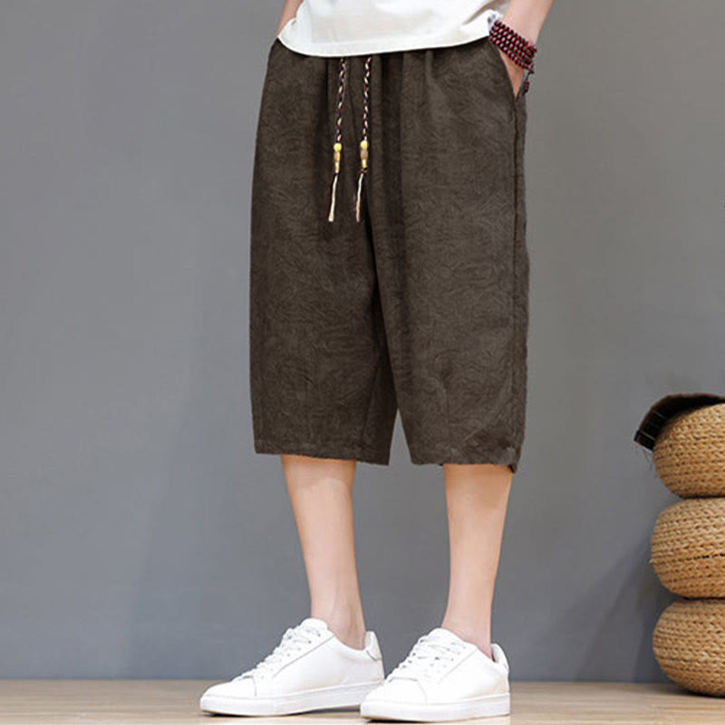 Buddha Stones Lässige Boho-Herrenshorts mit Kordelzug und Tasche - image 26