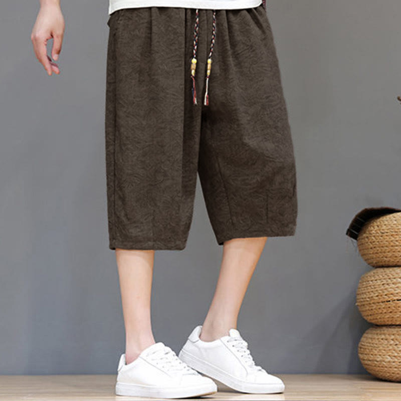 Buddha Stones Lässige Boho-Herrenshorts mit Kordelzug und Tasche - image 29