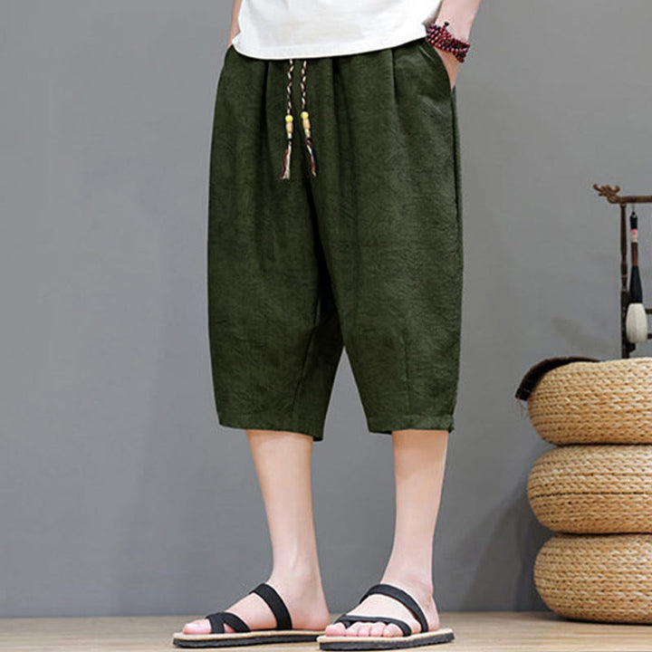 Buddha Stones Lässige Boho-Herrenshorts mit Kordelzug und Tasche - image 34