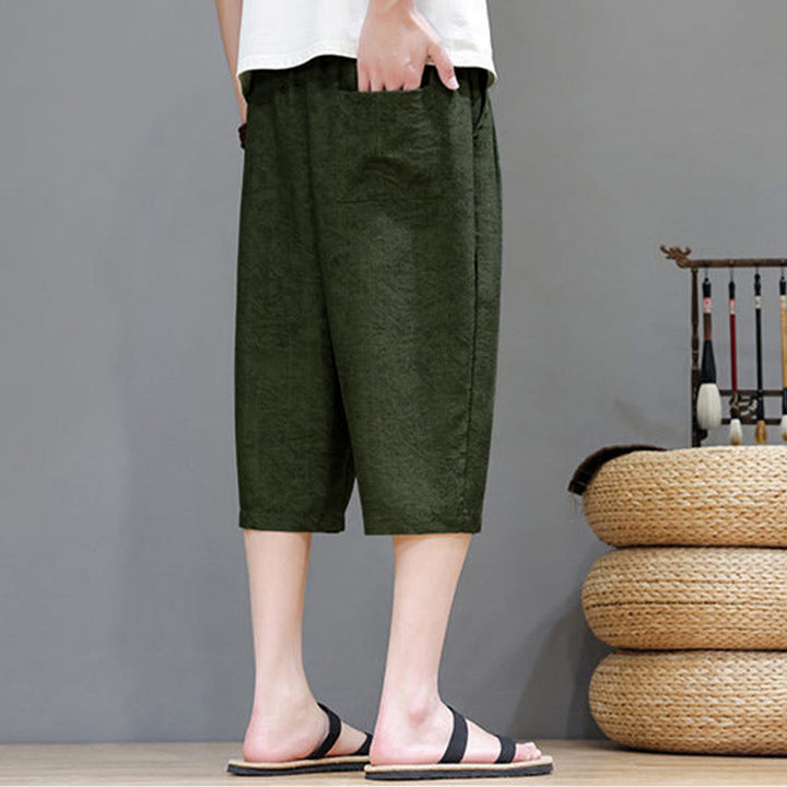 Buddha Stones Lässige Boho-Herrenshorts mit Kordelzug und Tasche - image 35