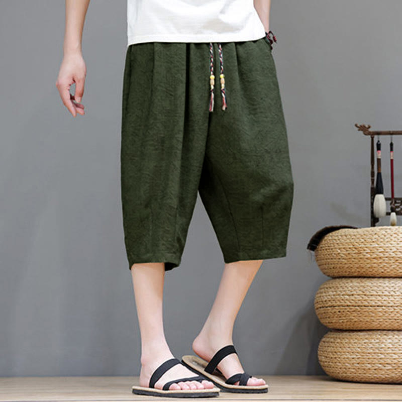 Buddha Stones Lässige Boho-Herrenshorts mit Kordelzug und Tasche - image 37