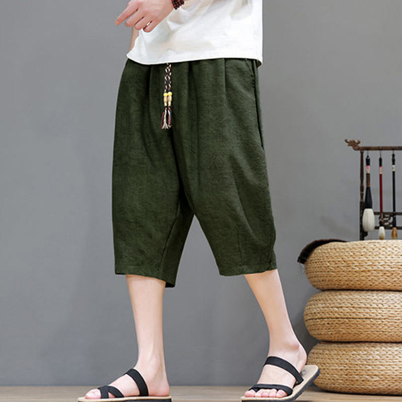 Buddha Stones Lässige Boho-Herrenshorts mit Kordelzug und Tasche - image 36