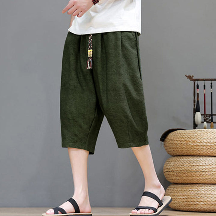 Buddha Stones Lässige Boho-Herrenshorts mit Kordelzug und Tasche - image 36