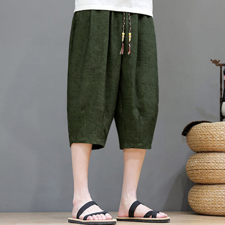 Buddha Stones Lässige Boho-Herrenshorts mit Kordelzug und Tasche - image 40