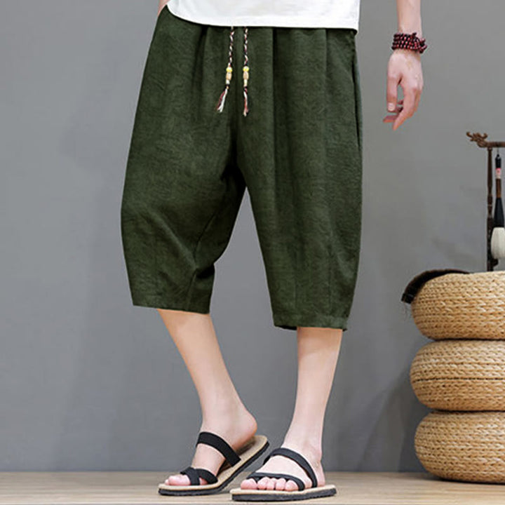 Buddha Stones Lässige Boho-Herrenshorts mit Kordelzug und Tasche - image 39