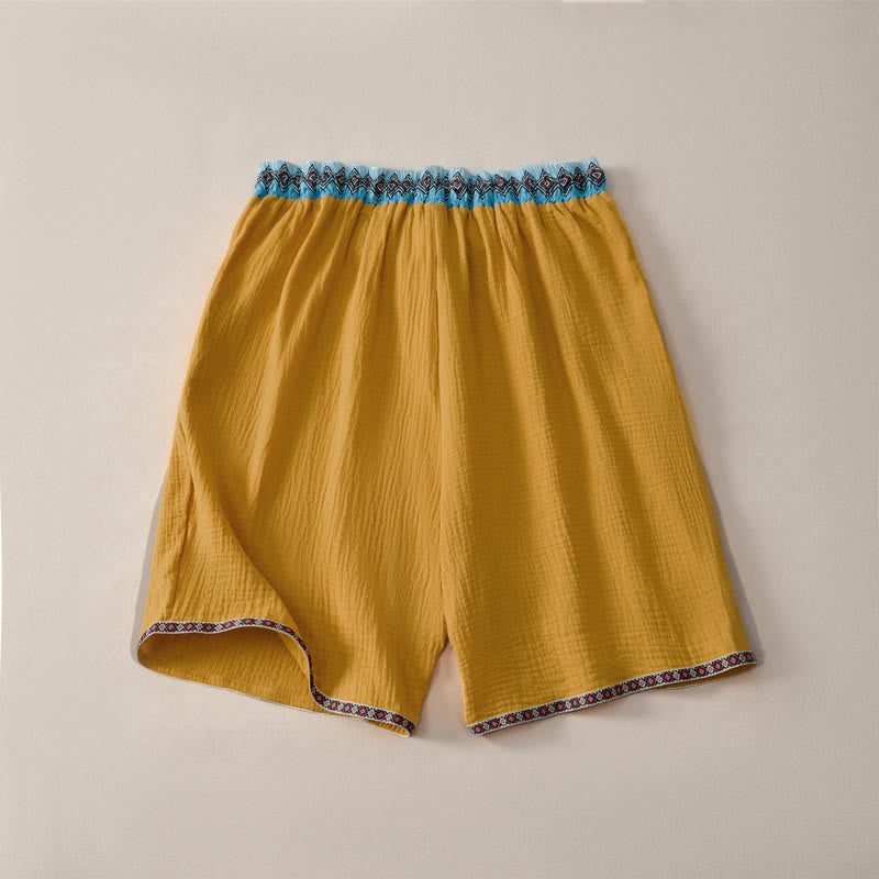 Buddha Stones Sommer Boho Casual Bermuda-Shorts mit Kordelzug und Taschen für Herren - image 15