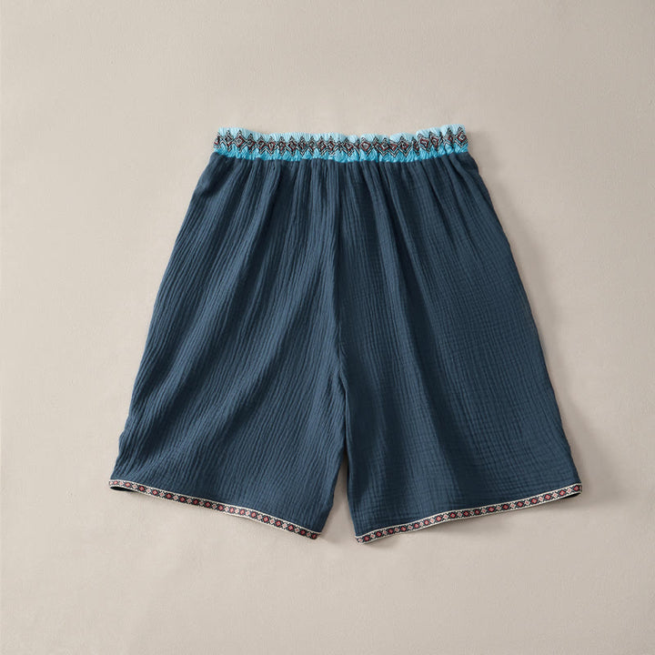 Buddha Stones Sommer Boho Casual Bermuda-Shorts mit Kordelzug und Taschen für Herren - image 8