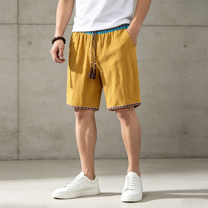 Buddha Stones Sommer Boho Casual Bermuda-Shorts mit Kordelzug und Taschen für Herren - image 16