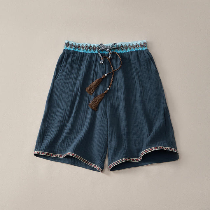 Buddha Stones Sommer Boho Casual Bermuda-Shorts mit Kordelzug und Taschen für Herren - Marine - US/UK/AU44, EU54 (3XL) - image 7