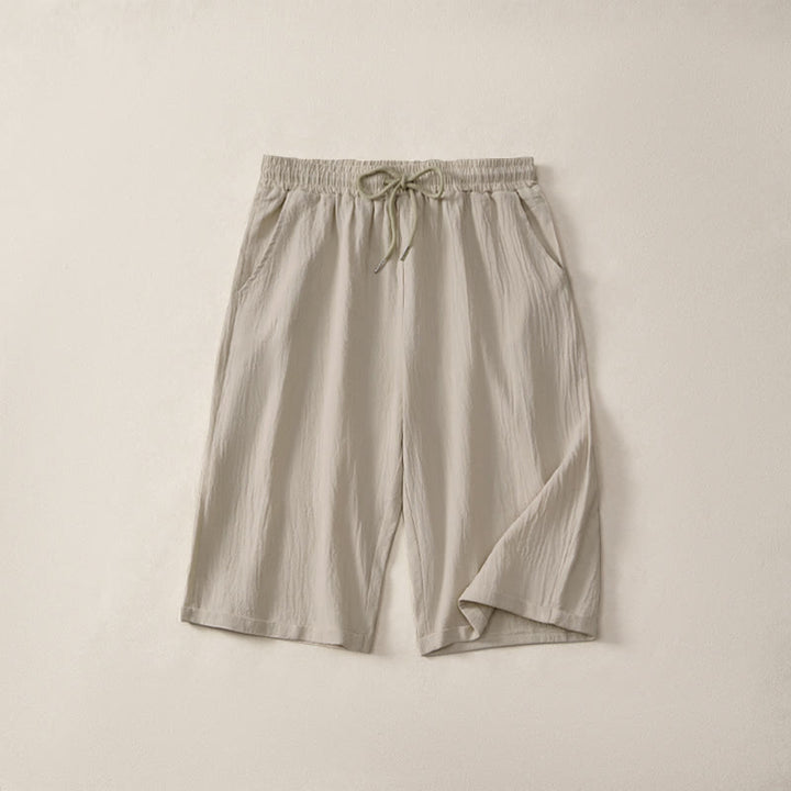 Buddha Stones Sommer-Freizeit-Bermuda-Shorts mit Kordelzug, einfarbig, Damen-Gerade-Bein-Hose mit Taschen - Beige - US14, UK/AU18, EU46 (3XL) - image 0