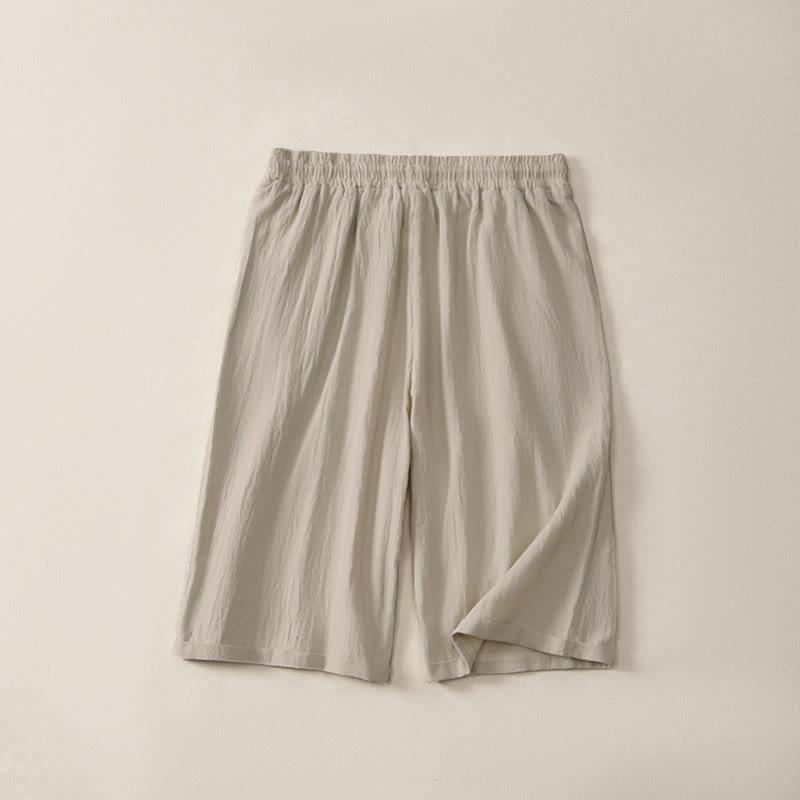 Buddha Stones Sommer-Freizeit-Bermuda-Shorts mit Kordelzug, einfarbig, Damen-Gerade-Bein-Hose mit Taschen - image 1