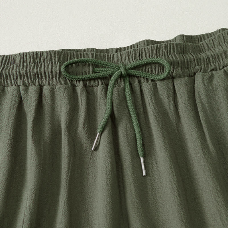 Buddha Stones Sommer-Freizeit-Bermuda-Shorts mit Kordelzug, einfarbig, Damen-Gerade-Bein-Hose mit Taschen - image 11