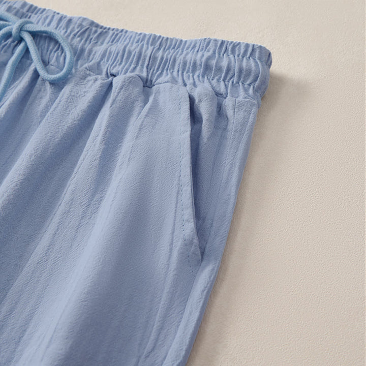 Buddha Stones Sommer-Freizeit-Bermuda-Shorts mit Kordelzug, einfarbig, Damen-Gerade-Bein-Hose mit Taschen - image 19