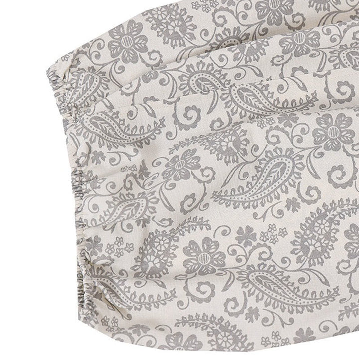 Buddha Stones Sommerliche Boho-Caprihose mit Kordelzug und Paisley-Muster, Herren-Haremshose mit Tasche - image 31