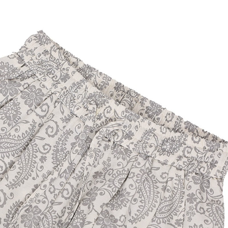 Buddha Stones Sommerliche Boho-Caprihose mit Kordelzug und Paisley-Muster, Herren-Haremshose mit Tasche - image 28