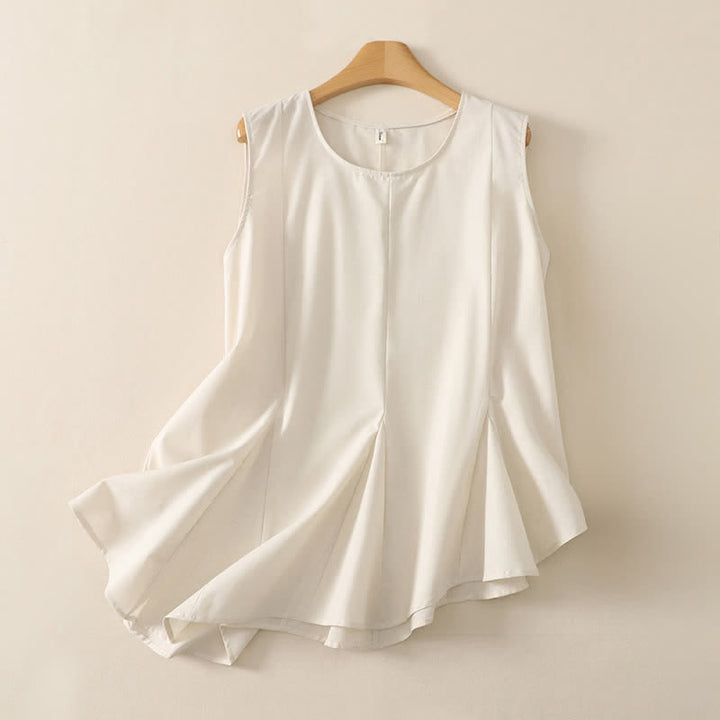 Buddha Stones Minimalistisches, schlichtes Tanktop mit Rundhalsausschnitt für Damen – ärmelloses Modell - Beige - US8-10, UK/AU12-14, EU40-42 (2XL) - image 5