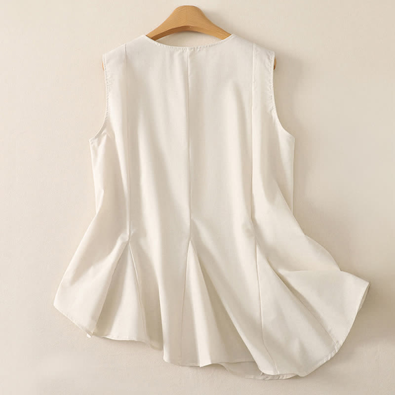 Buddha Stones Minimalistisches, schlichtes Tanktop mit Rundhalsausschnitt für Damen – ärmelloses Modell - image 6