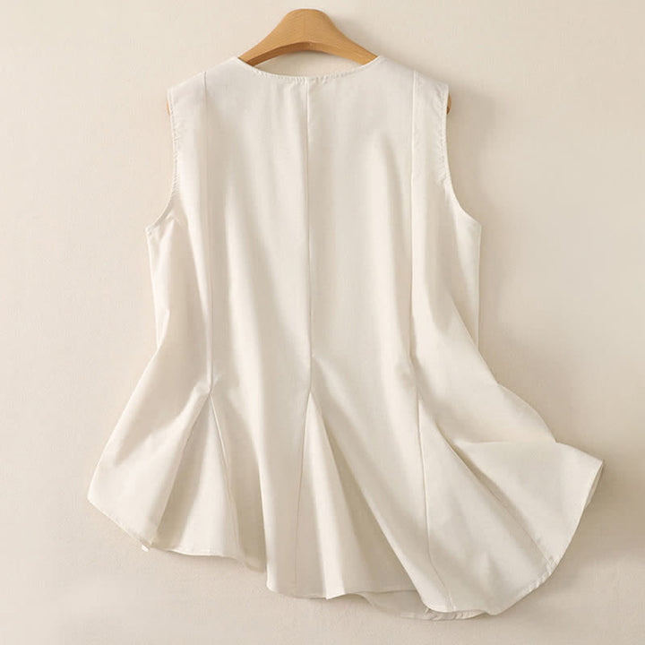Buddha Stones Minimalistisches, schlichtes Tanktop mit Rundhalsausschnitt für Damen – ärmelloses Modell - image 6