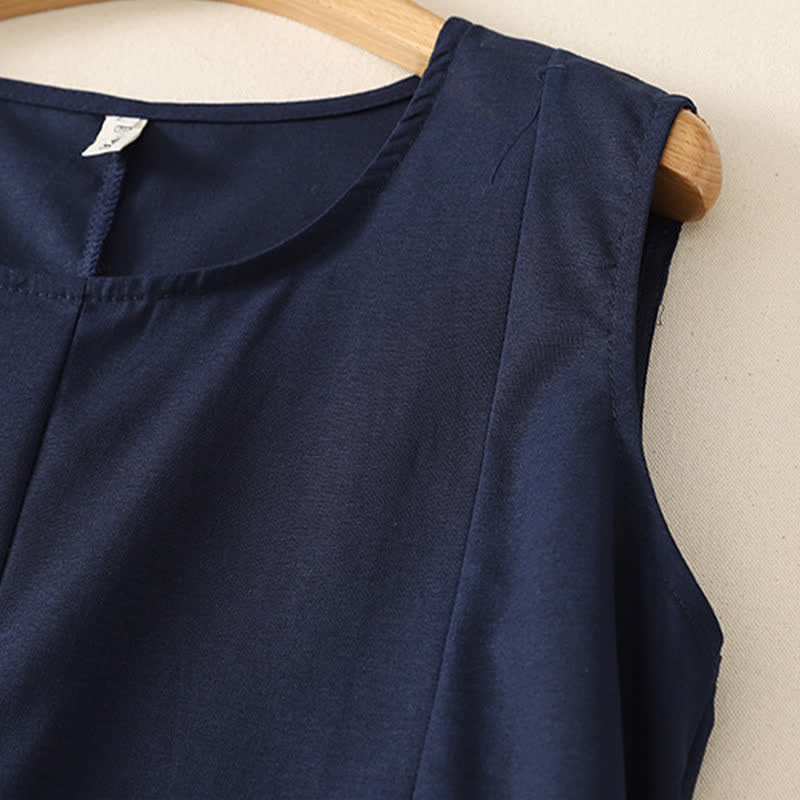 Buddha Stones Minimalistisches, schlichtes Tanktop mit Rundhalsausschnitt für Damen – ärmelloses Modell - image 2
