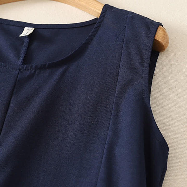Buddha Stones Minimalistisches, schlichtes Tanktop mit Rundhalsausschnitt für Damen – ärmelloses Modell - image 2