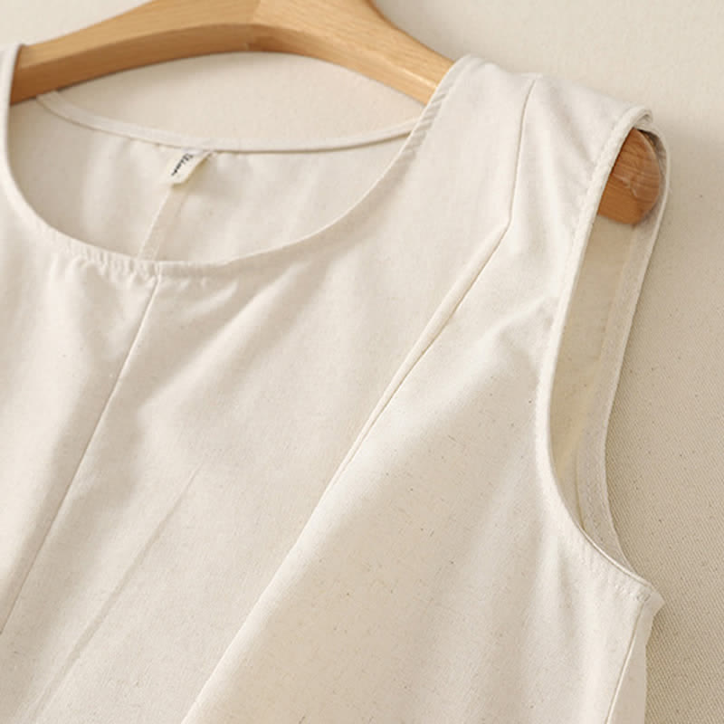Buddha Stones Minimalistisches, schlichtes Tanktop mit Rundhalsausschnitt für Damen – ärmelloses Modell - image 9