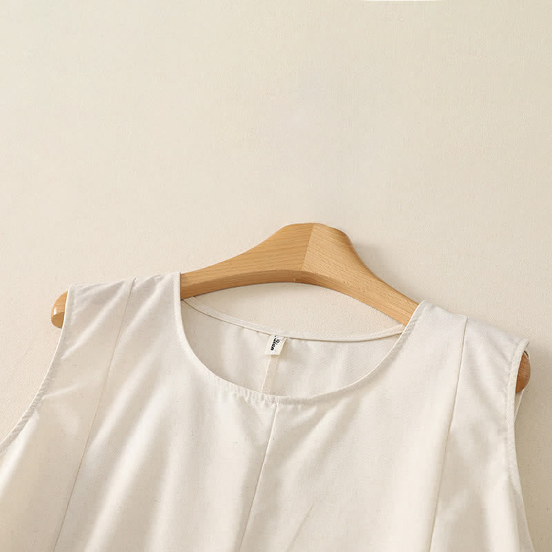 Buddha Stones Minimalistisches, schlichtes Tanktop mit Rundhalsausschnitt für Damen – ärmelloses Modell - image 7