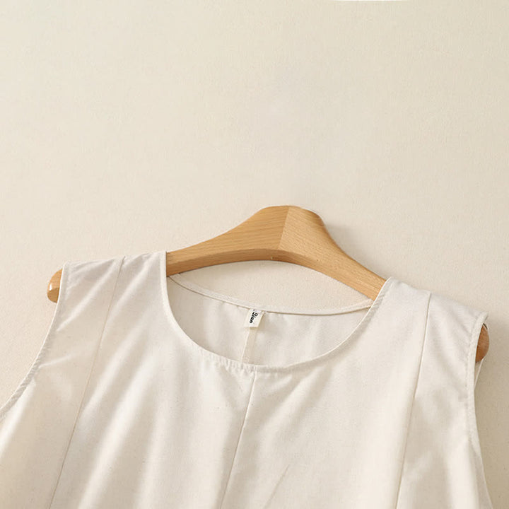 Buddha Stones Minimalistisches, schlichtes Tanktop mit Rundhalsausschnitt für Damen – ärmelloses Modell - image 7