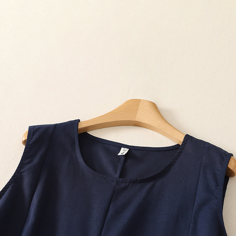 Buddha Stones Minimalistisches, schlichtes Tanktop mit Rundhalsausschnitt für Damen – ärmelloses Modell - image 1