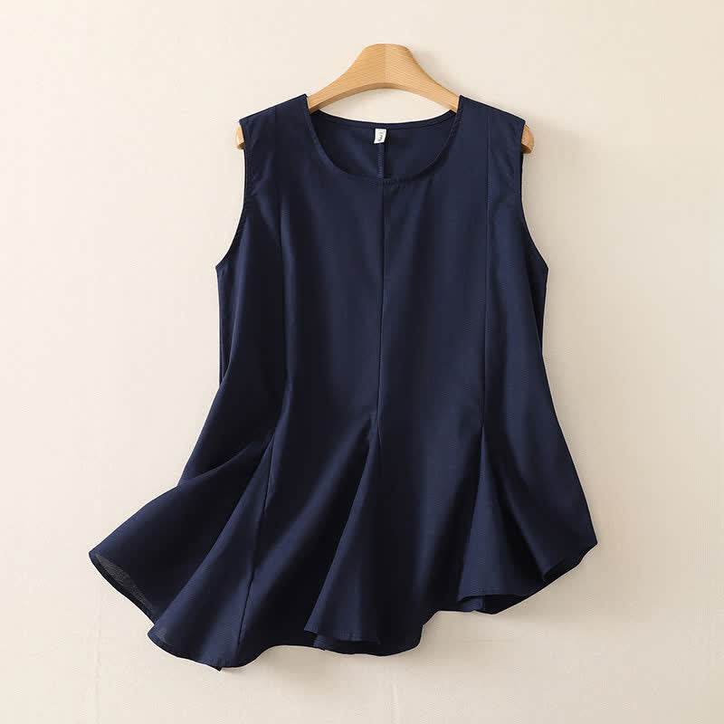 Buddha Stones Minimalistisches, schlichtes Tanktop mit Rundhalsausschnitt für Damen – ärmelloses Modell - Marine - US8-10, UK/AU12-14, EU40-42 (2XL) - image 0