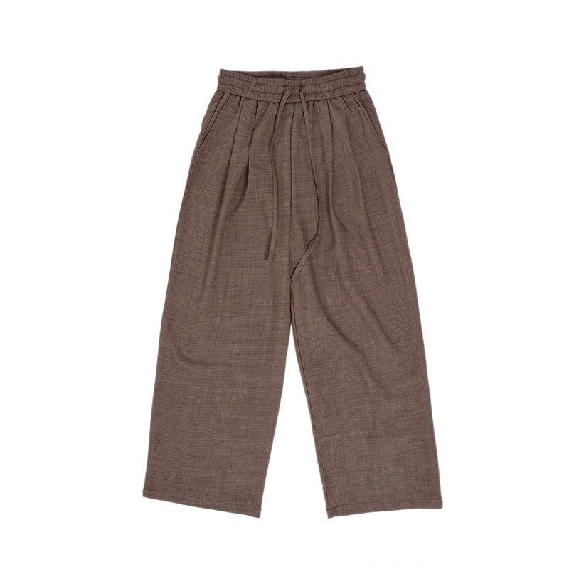 Buddha Stones Lässige, minimalistische Sommerhose mit Kordelzug und elastischem Bund, geradem Bein und Tasche - image 20