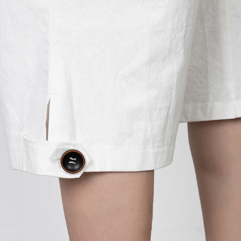 Buddha Stones Lässige, minimalistische Sommer-Halbhose mit Kordelzug, geradem Bein und Tasche - image 21