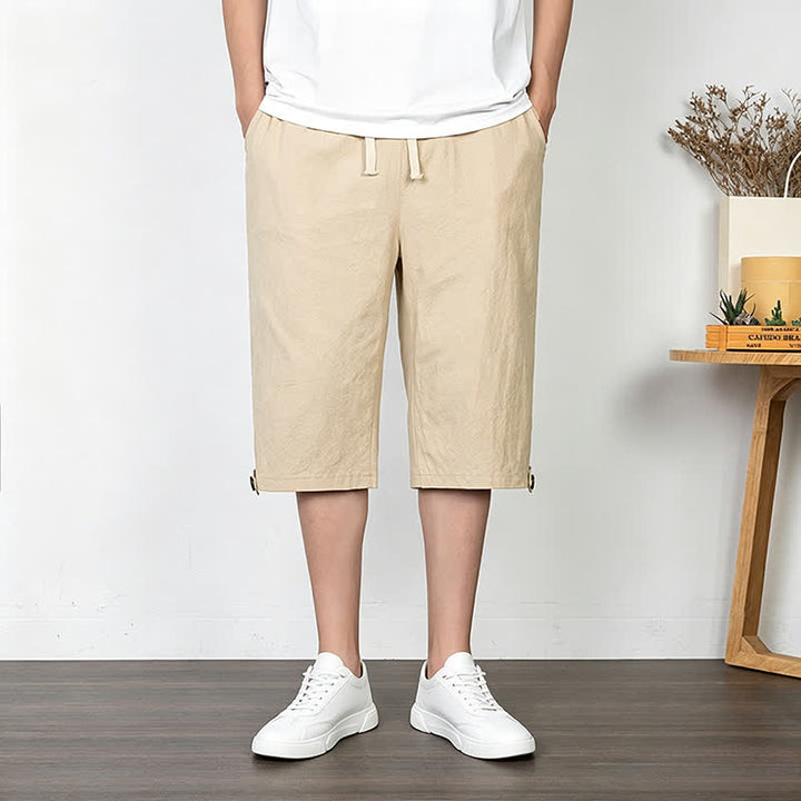 Buddha Stones Lässige, minimalistische Sommer-Halbhose mit Kordelzug, geradem Bein und Tasche - BurlyWood - US/UK/AU54, EU64 (9XL) - image 12