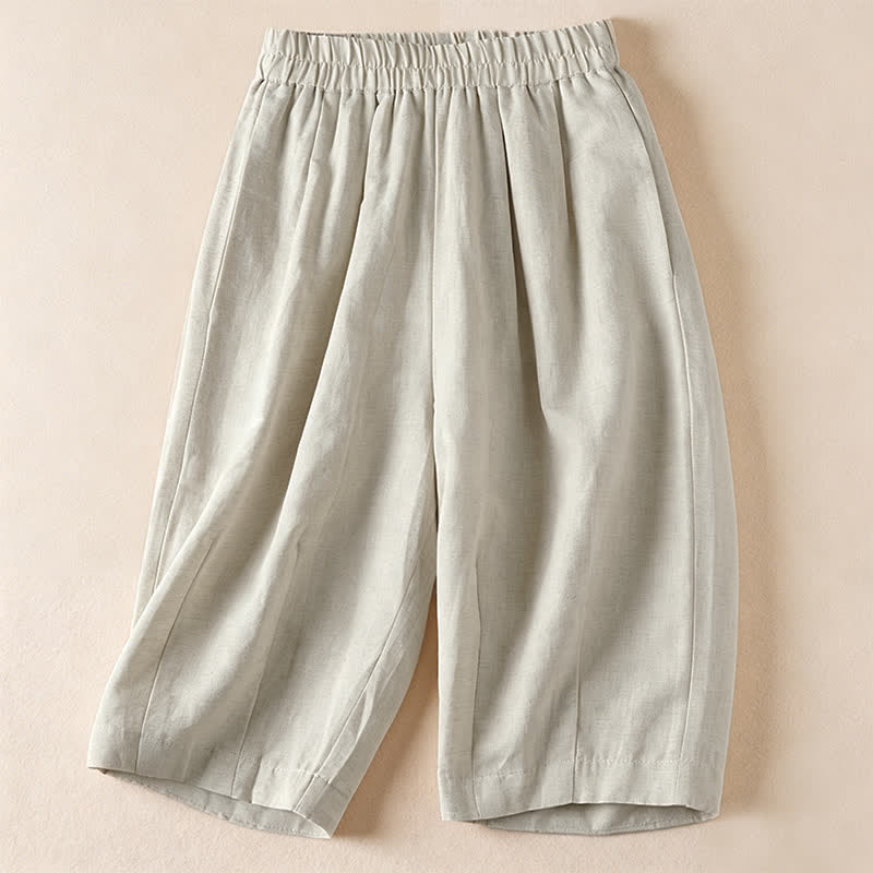 Buddha Stones Lässige, minimalistische Bermuda-Shorts für Damen mit Taschen – ideal für den Sommer - Leinen - US12, UK/AU16, EU44 (3XL) - image 0