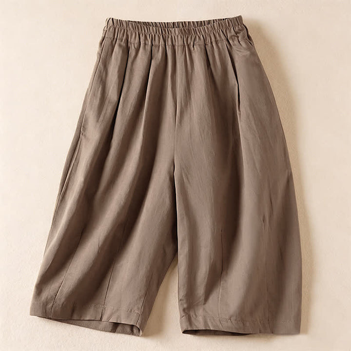 Buddha Stones Lässige, minimalistische Bermuda-Shorts für Damen mit Taschen – ideal für den Sommer - Bräunen - US12, UK/AU16, EU44 (3XL) - image 11