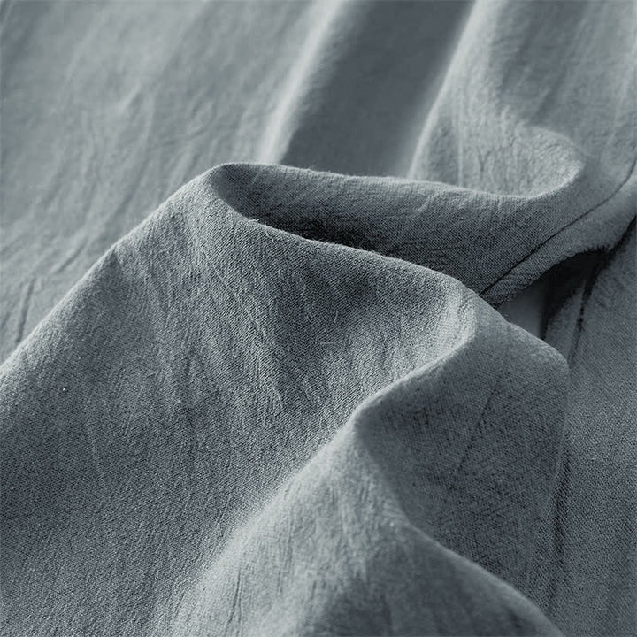 Buddha Stones Damenhose aus Baumwoll-Leinen-Mischgewebe mit minimalistischem Kontrastbesatz, elastischem Bund und Taschen - image 5
