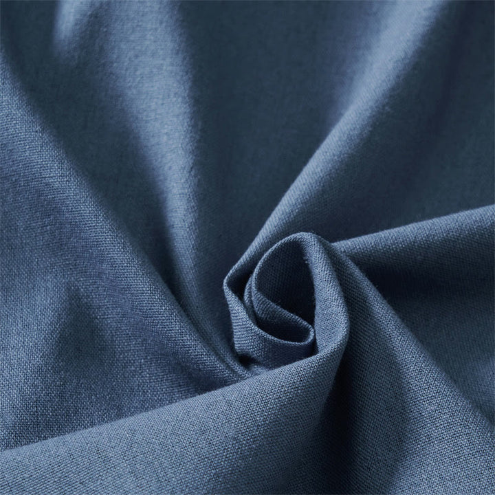 Buddha Stones Elegante, lange Sommerhose aus Baumwoll-Leinen-Mischgewebe mit elastischem Bund, Knopf- und Reißverschluss, weitem Bein und Taschen. - image 8