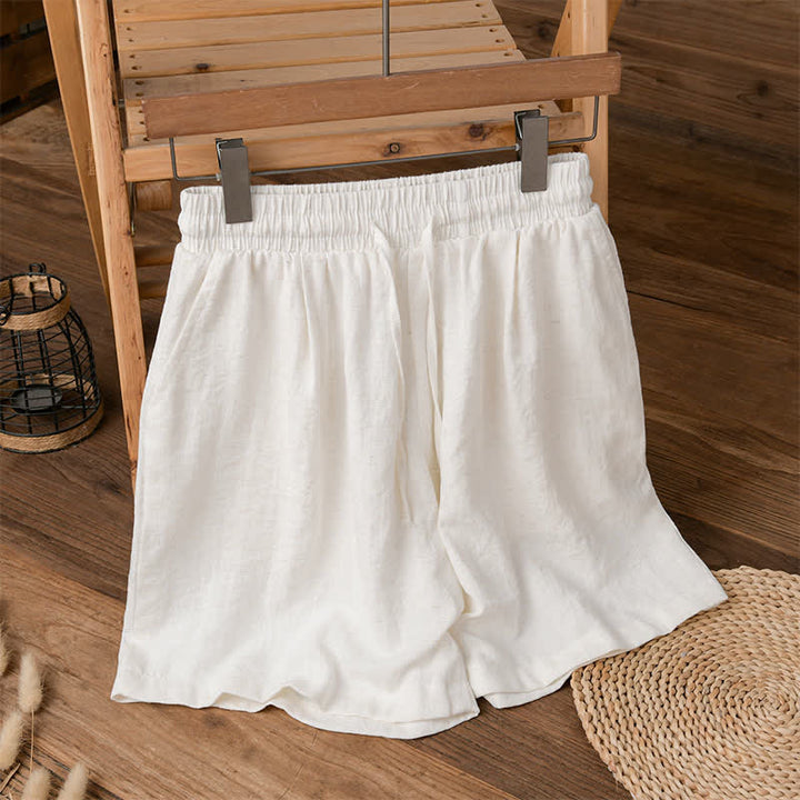 Buddha Stones Lässige, minimalistische Herren-Shorts mit Kordelzug und Tasche für den Sommer. - Weiß - US/UK/AU42, EU52 (3XL) - image 6