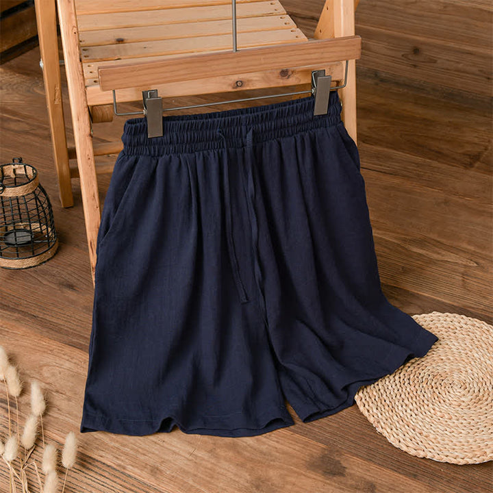 Buddha Stones Lässige, minimalistische Herren-Shorts mit Kordelzug und Tasche für den Sommer. - Mitternachtsblau - US/UK/AU42, EU52 (3XL) - image 0