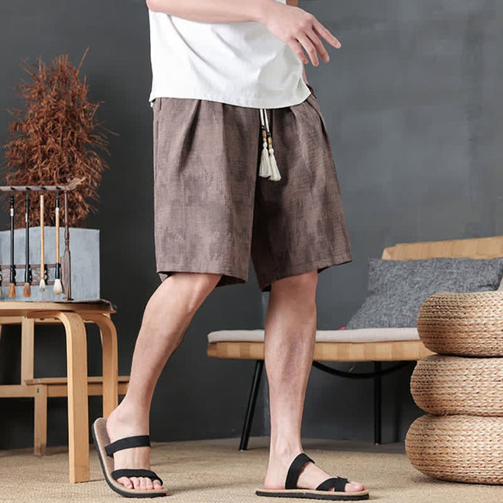 Buddha Stones Lässige, minimalistische Herren-Shorts mit Kordelzug und Tasche für den Sommer. - image 9