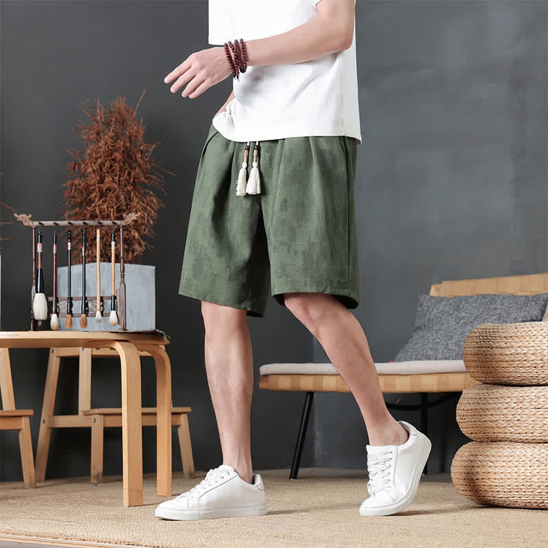 Buddha Stones Lässige, minimalistische Herren-Shorts mit Kordelzug und Tasche für den Sommer. - image 2