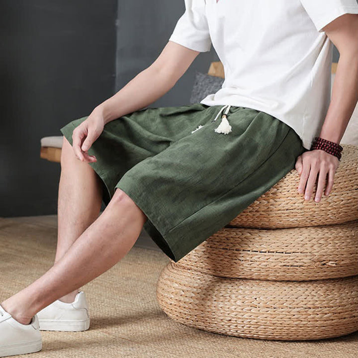 Buddha Stones Lässige, minimalistische Herren-Shorts mit Kordelzug und Tasche für den Sommer. - image 7