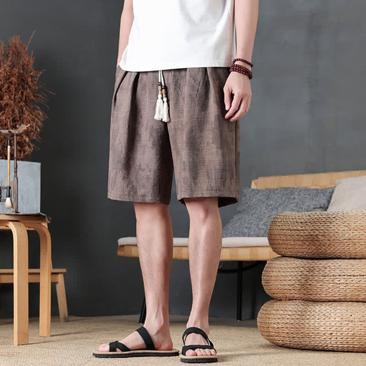Buddha Stones Lässige, minimalistische Herren-Shorts mit Kordelzug und Tasche für den Sommer. - image 11