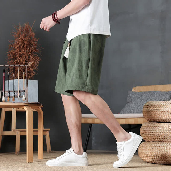 Buddha Stones Lässige, minimalistische Herren-Shorts mit Kordelzug und Tasche für den Sommer. - image 3